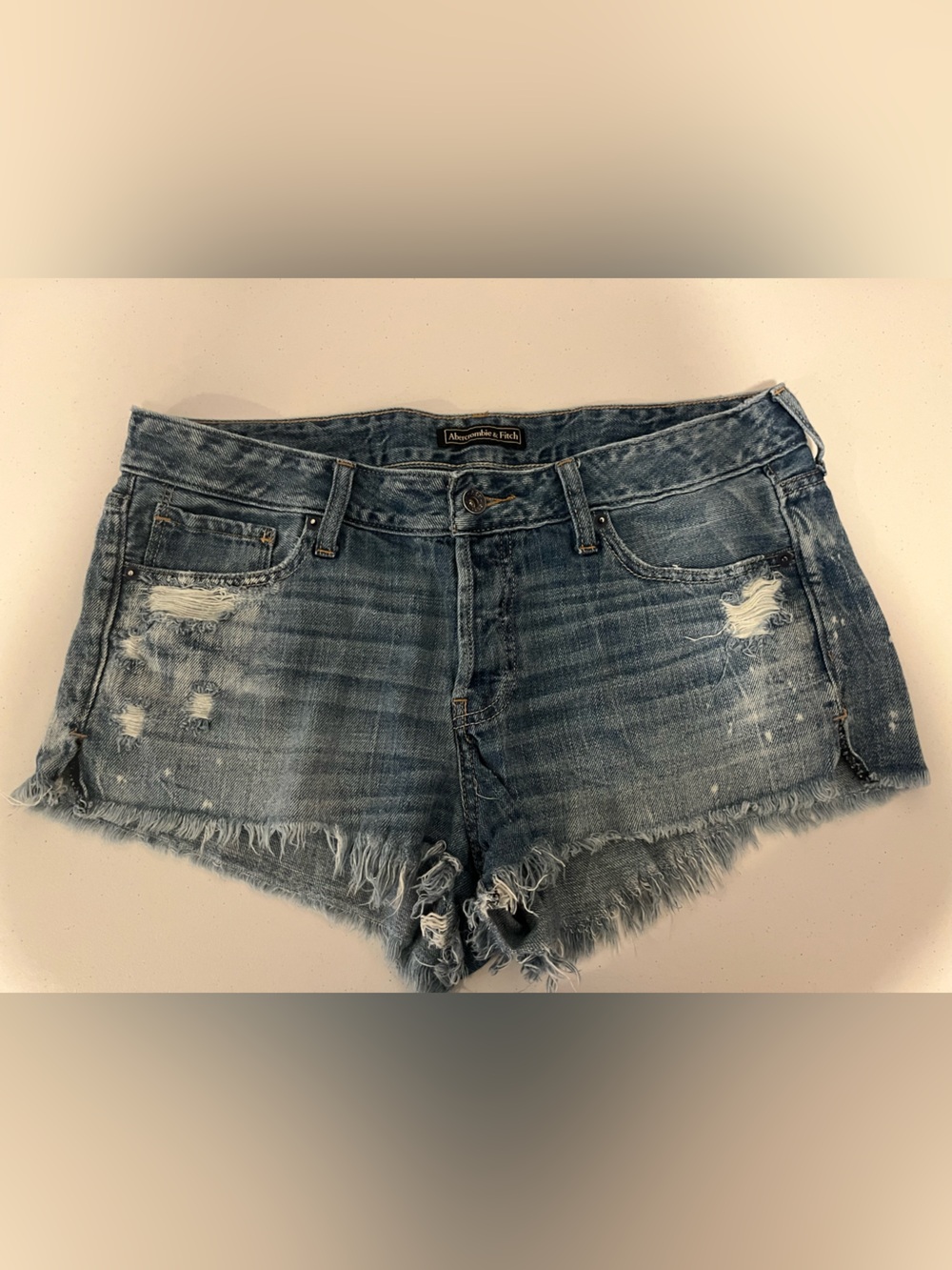 Abercrombie & Fitch Light Blue Denim Shorts vintage look cutoffs